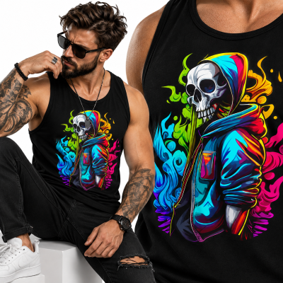 TANK TOP HORROR  SKULL ONE 4